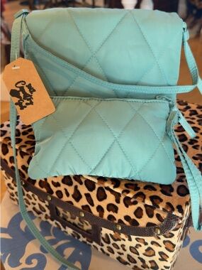 Vera Bradley Quilted Crossbody in Aqua